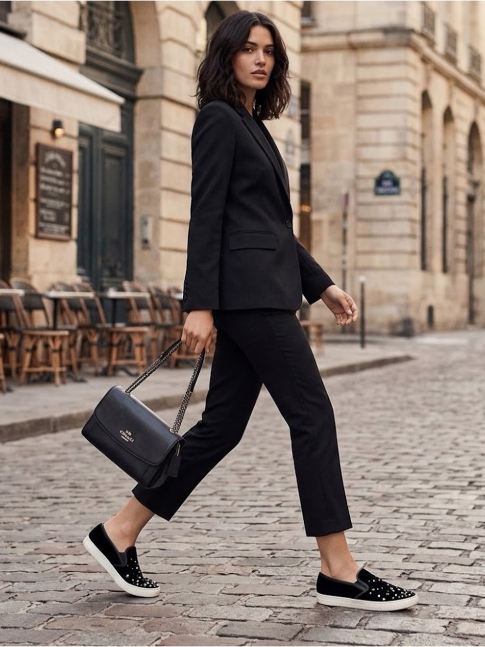 COACH Suede Leather Black Sneakers moccasins
